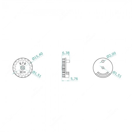 Porsche 911 964 - 993, BMW Z1 E30 and RUF instrument cluster odometer gear (17 teeth) - schema