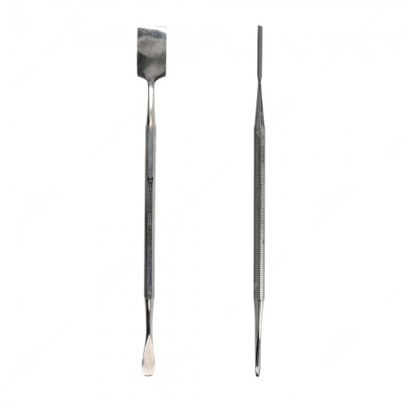 Spudger with short, thick, rounded tip and with wide, square tip