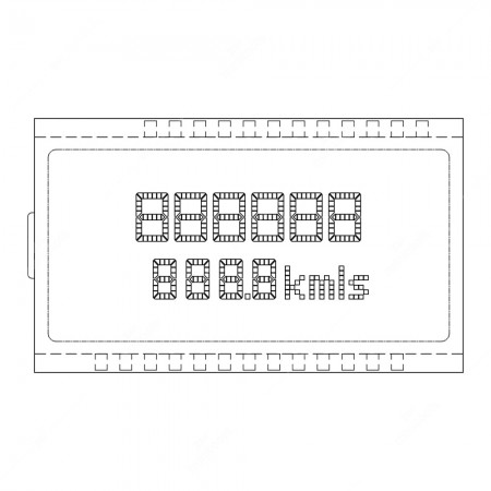 Technical schema of partial and total odometer display for Porsche 911 (997), Boxster 987, Cayman 987 and Ruf instrument clusters