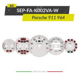 Set of white gauge faces for Porsche 911 964 instrument clusters