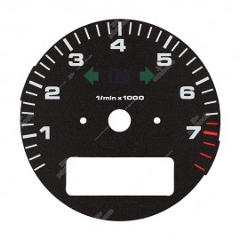 Gauge face for Porsche 911 964 and 993 rev counter (7600 RPM - with display)