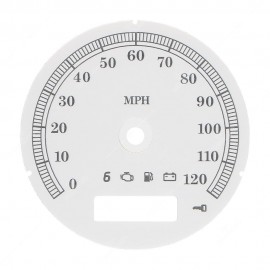 White gauge face for Harley-Davidson mph instrument clusters restoration (80mm diameter - 2006-2013 models)