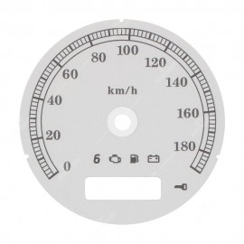 White gauge face for Harley-Davidson instrument clusters mph to km/h conversion (80mm diameter - 2006-2013 models)