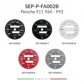 Gauge face for Porsche 911 964 and 993 speedometer (300 km/h - 2 odometer counters)