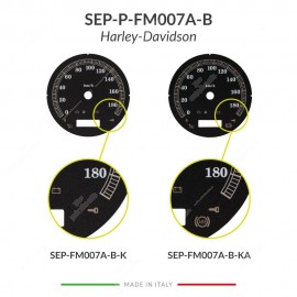 Black gauge face for Harley-Davidson instrument clusters mph to km/h conversion (103mm diameter - 2006-2013 models)