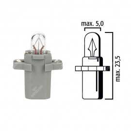 Trucks dashboard light bulb B8,3d BAX10s 24V 1,2W with grey base - Pack of 5 pcs