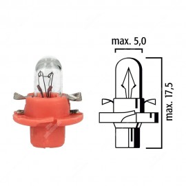 Dashboard light bulb B8,4d 12V 1,1W with pink base - Pack of 5 pcs