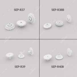 Set of gears that can be used for Porsche and Ruf instrument clusters to convert miles to kilometres