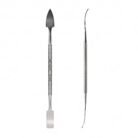 Spudger with long, curved, triangular tip and with long, curved, rounded tip