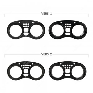 Versions comparison of the front lens for Alfa Romeo GTV and Spider dashboards