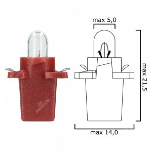 Schema of instrument cluster bulb B8,7d 24V 1,2W with brown socket
