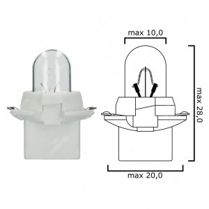 Schema of instrument cluster bulb B12,3d 12V 2W with white socket