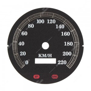Harley Road King speedometer gauge face - warning lights on