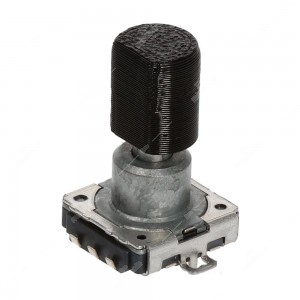 Encoder di ricambio con tasto a pressione per apparecchiature elettroniche. Dimensioni: 15,7x12x19,5mm - 16 ppr - 32 fermi