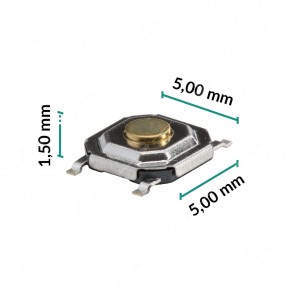 0 Pulsante 5x5x1,5mm - Conf. da 10 pz (normalmente aperto)