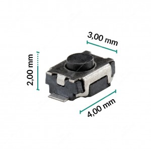 0 Pulsante 3x4x2mm - Conf. da 10 pz (normalmente aperto)