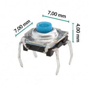 0 Pulsante 7x7x4mm - Conf. da 10 pz (normalmente aperto)