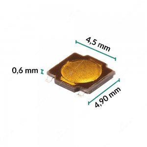 Tactile switch 4,9x4,5x0,6mm (normally open) - Pack of 5 pieces