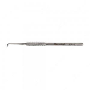 Steel probe with flat curved tip