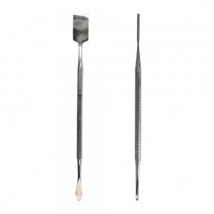 Spudger with short, thick, rounded tip and with wide, square tip